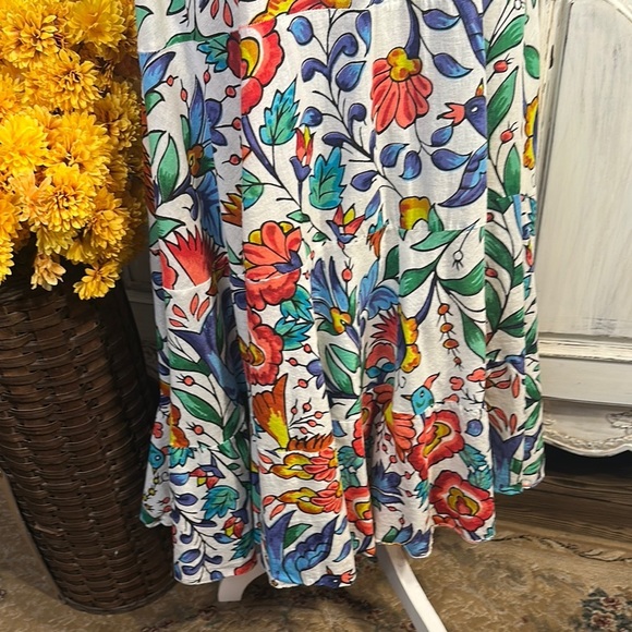 Floral Sleeveless Vacation  Maxi Dress Birds Graphic Cool Cotton. - Picture 4 of 9